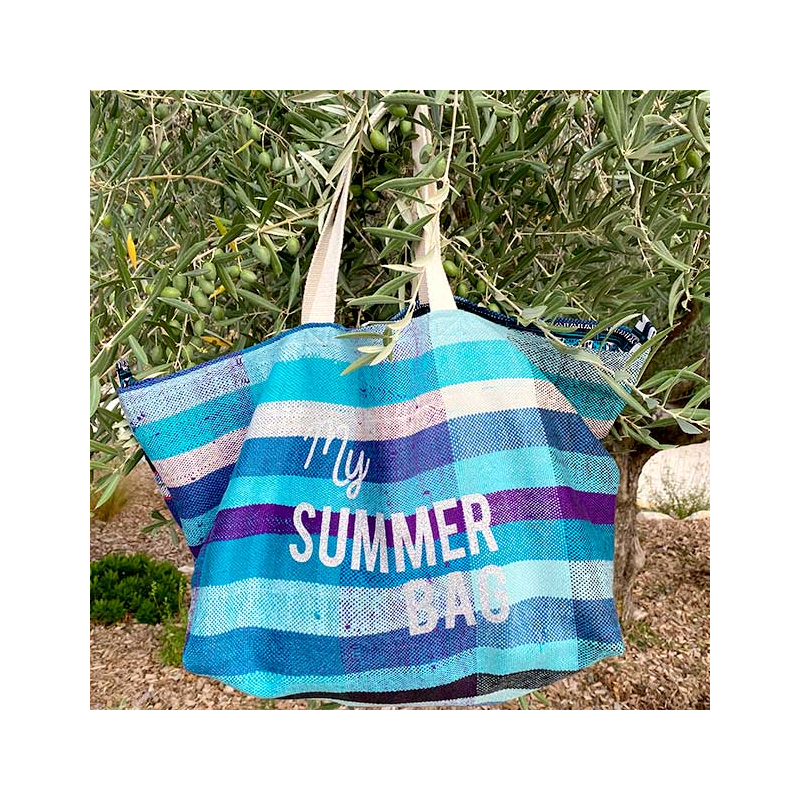 cabas plage tissu recycle personnalise Maud Fourier