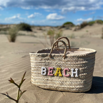 Panier plage en osier personnalise beach Maud Fourier