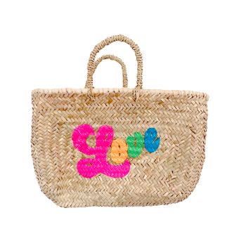 love beach straw hand painted basket