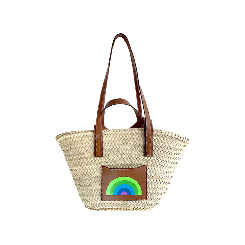 blue rainbow beach straw basket maud fourier