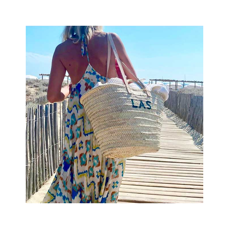 monogram customized beach straw basket by maud fourier paris