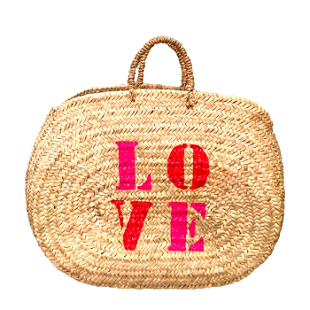 love beach straw basket handpainted by maud fourier paris