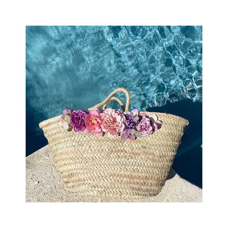 flower straw beach basket by maud fourier