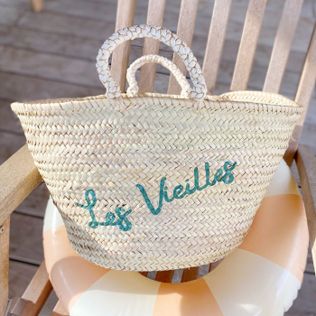 personalised beach straw basket by maud fourier paris