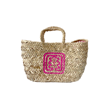Ines de la Fressange Mini straw basket pink - Maud Fourier Paris