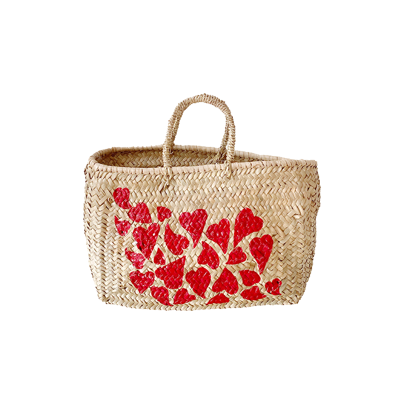 Full of Love Straw Basket handpainted maud fourier