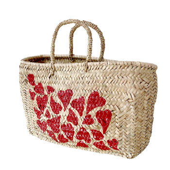 Love Straw Basket handpainted maud fourier
