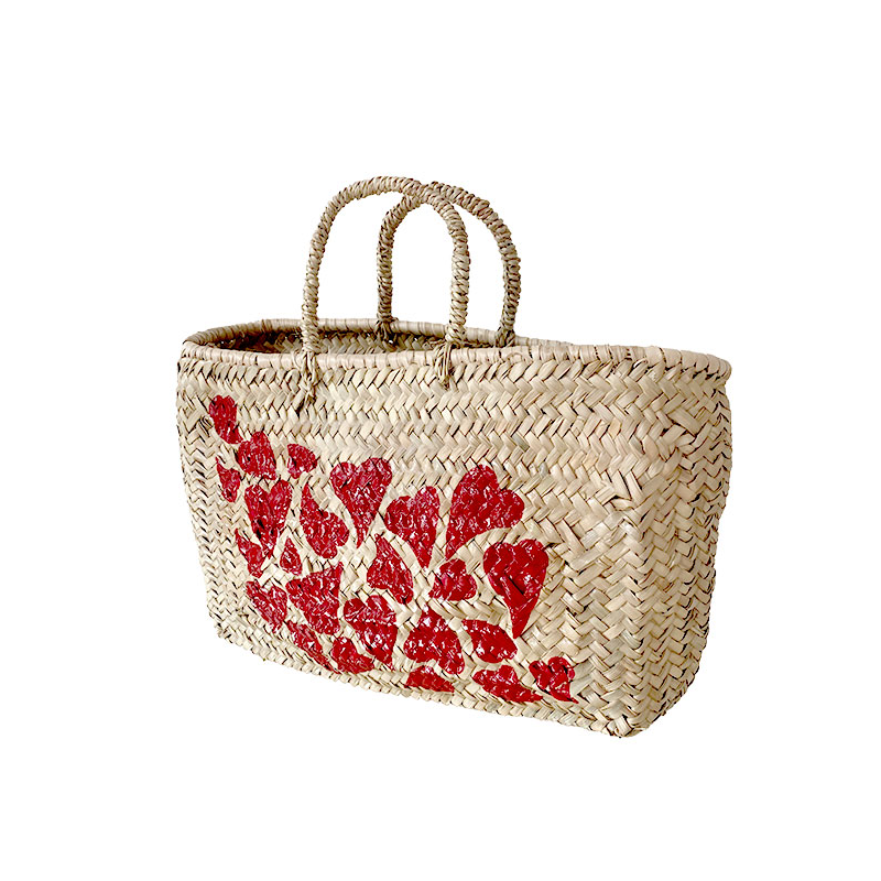 Love Straw Basket handpainted maud fourier