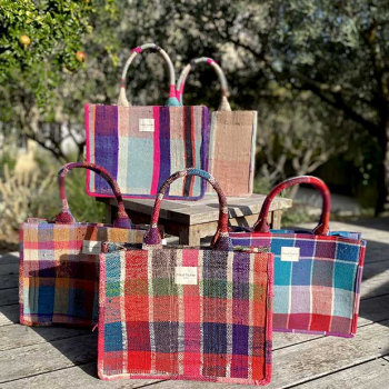 Cabas Loulou en plaid berbère upcyclé