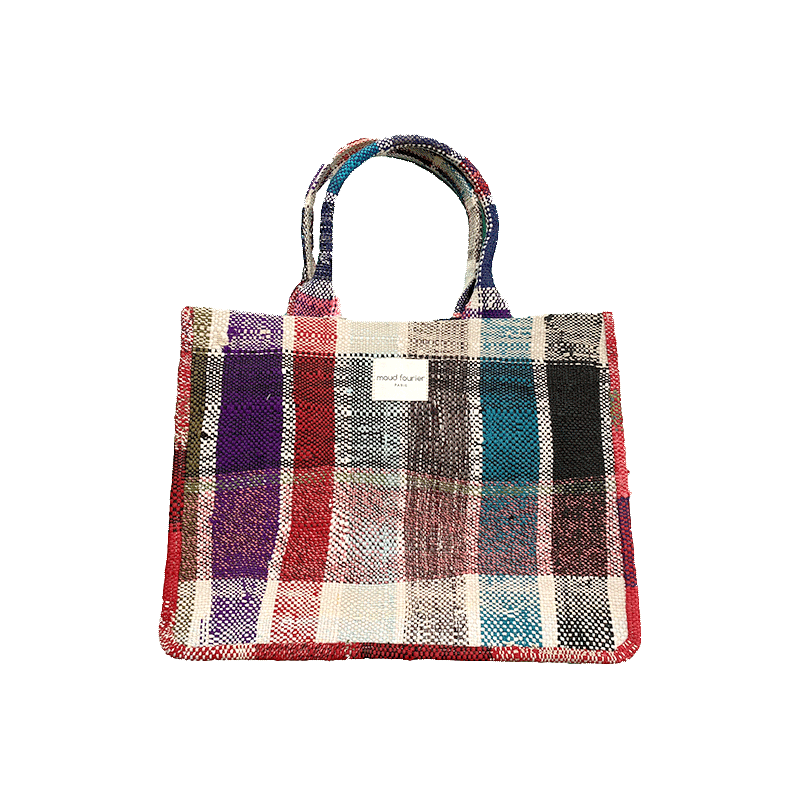 Cabas Loulou plaid berbère rouge Maud Fourier Paris