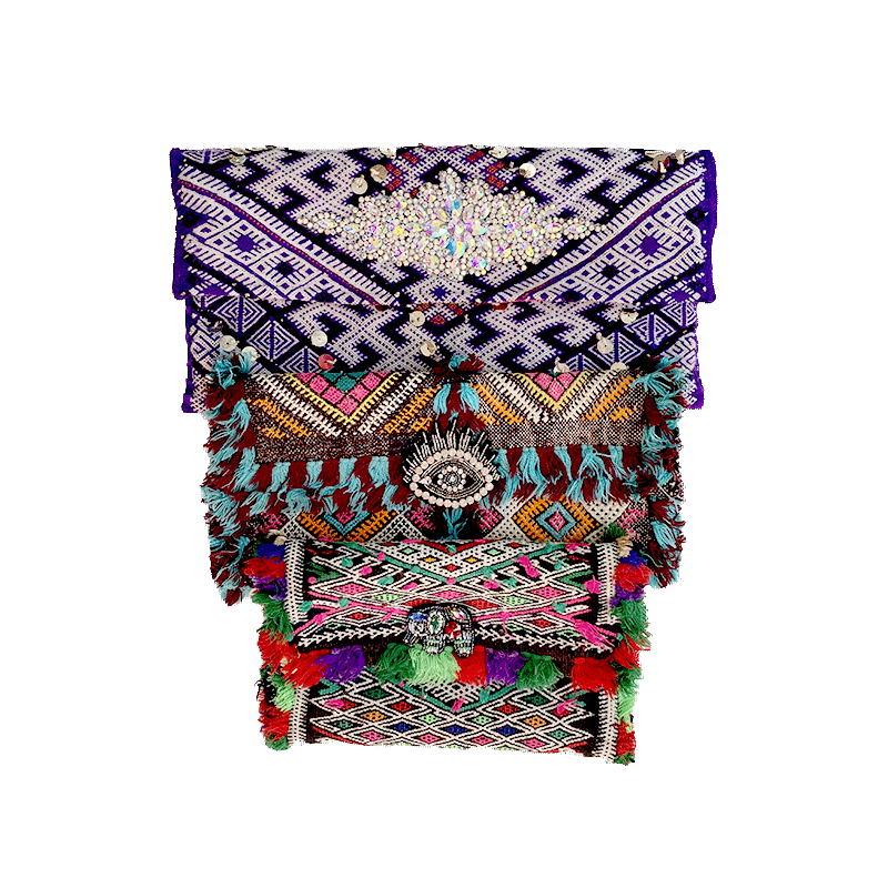 pochettes kilim berbere recycle