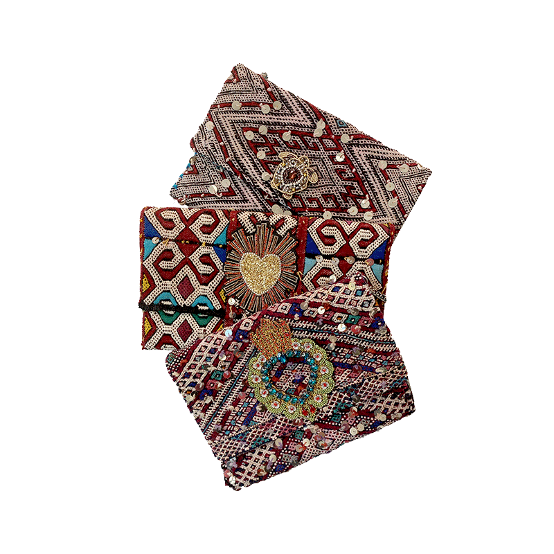 pochette kilim berbere recycle bohèmes