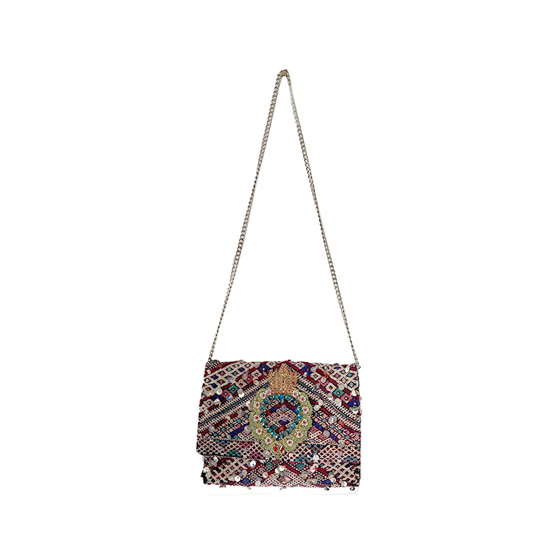 pochette kilim berbere recycle et bandoulière