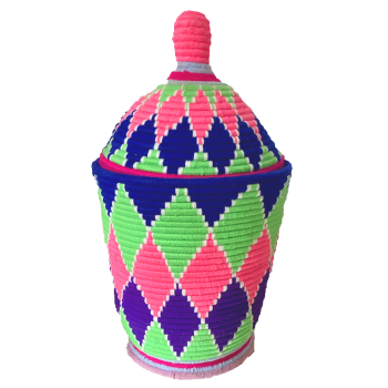 boite berbere osier laine vert bleu rose maud fourier