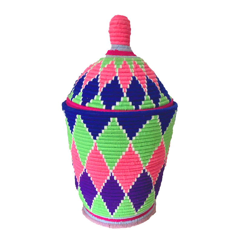 boite berbere osier laine vert bleu rose maud fourier