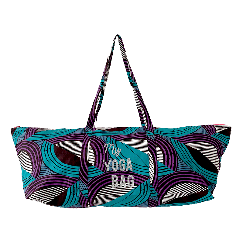 yoga bag personalized in purple wax cotton maud fourier paris