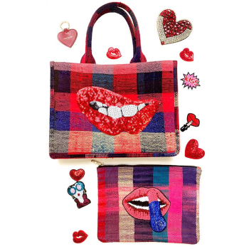 kiss me multicoloured shopping bag maud fourier