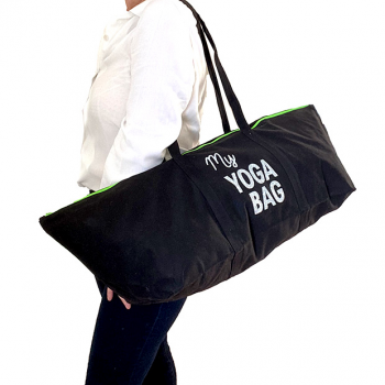 Customizable Initial black cotton yoga mat bag - Maud Fourier Paris