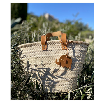elephant lucky charm straw beach basket maud fourier