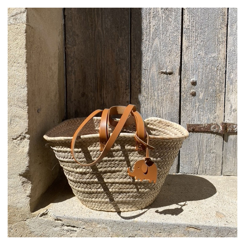 elephant lucky charm straw beach basket maud fourier