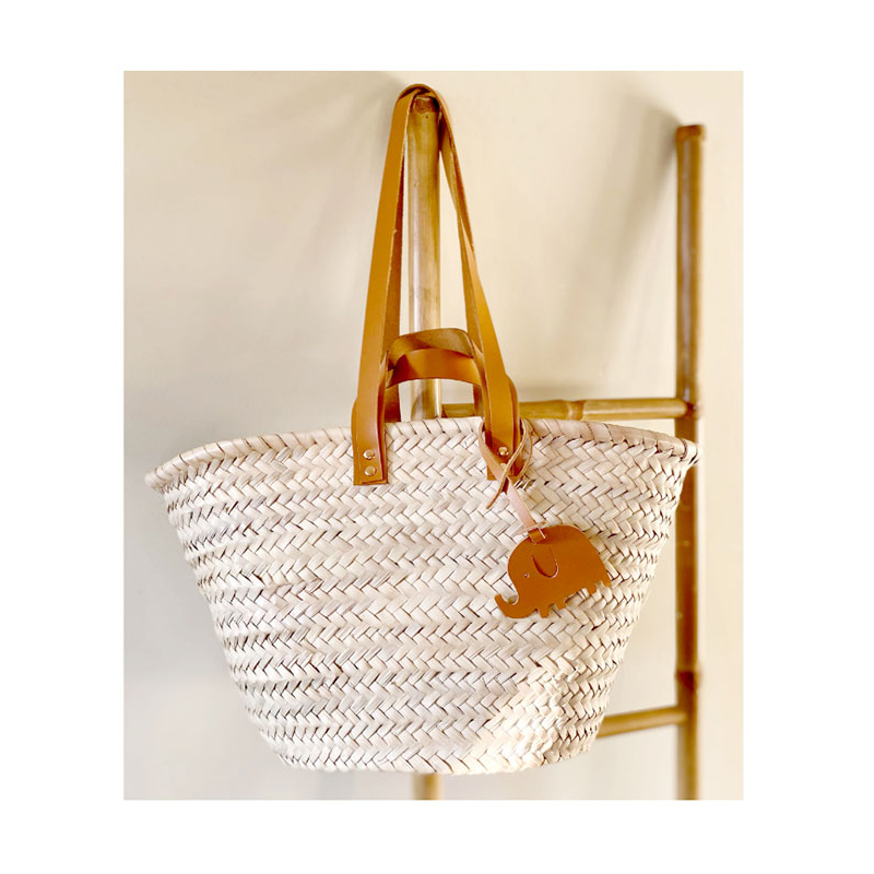 elephant lucky charm straw beach basket maud fourier
