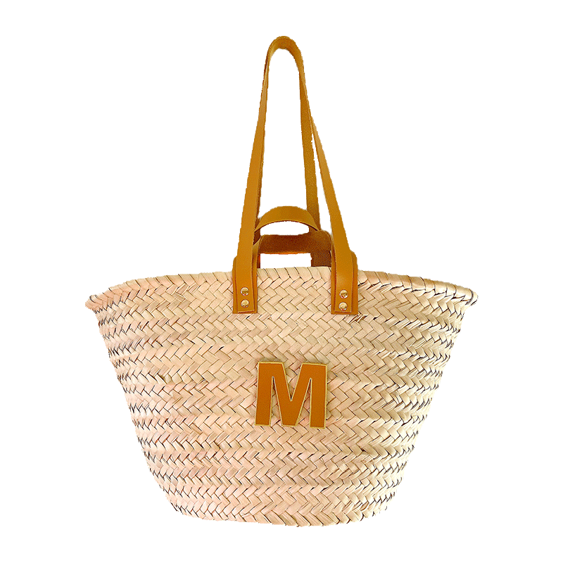 initial customized straw basket maud fourier