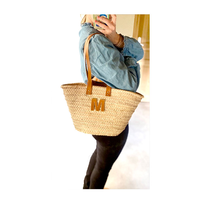 monogram customized straw basket maud fourier