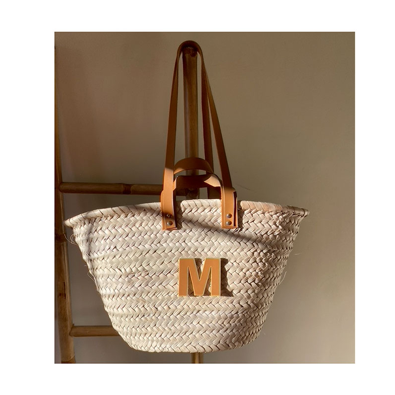 initial customized straw basket maud fourier