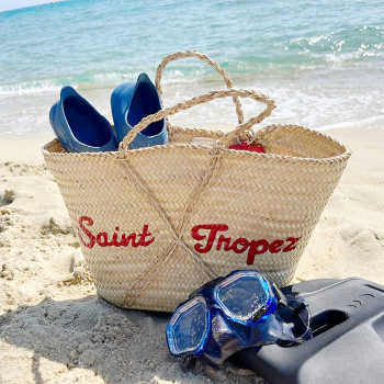 saint tropez beach straw basket