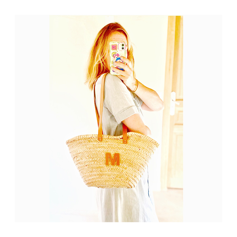 monogram customized straw basket maud fourier