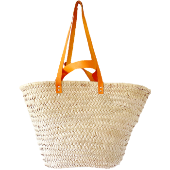 panier plage osier anses cuir orange maud fourier paris