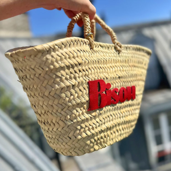 Beach basket bisou cotton gingham red maud fourier