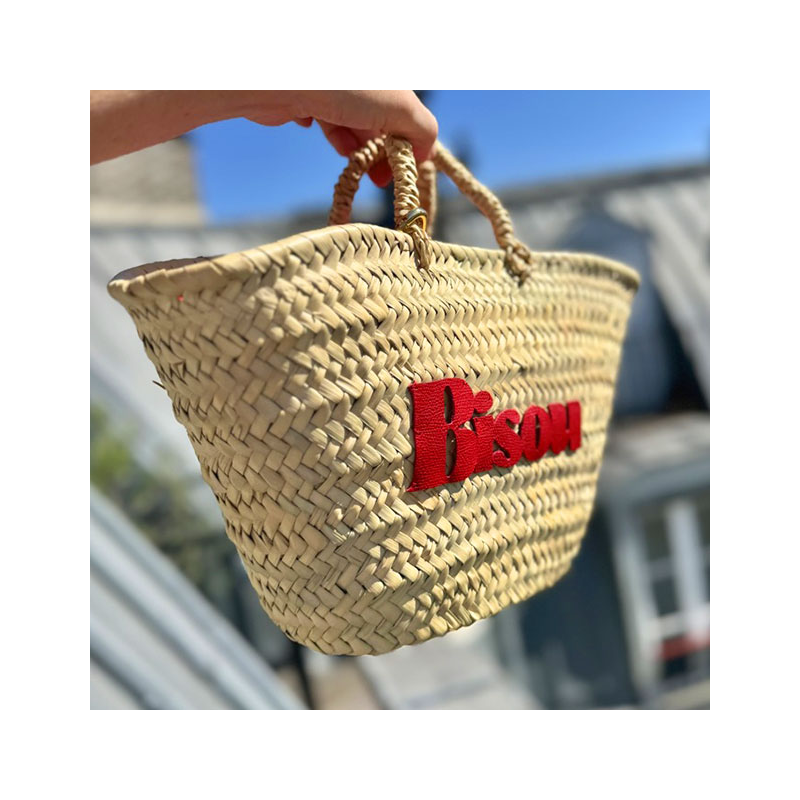 Beach basket bisou cotton gingham red maud fourier