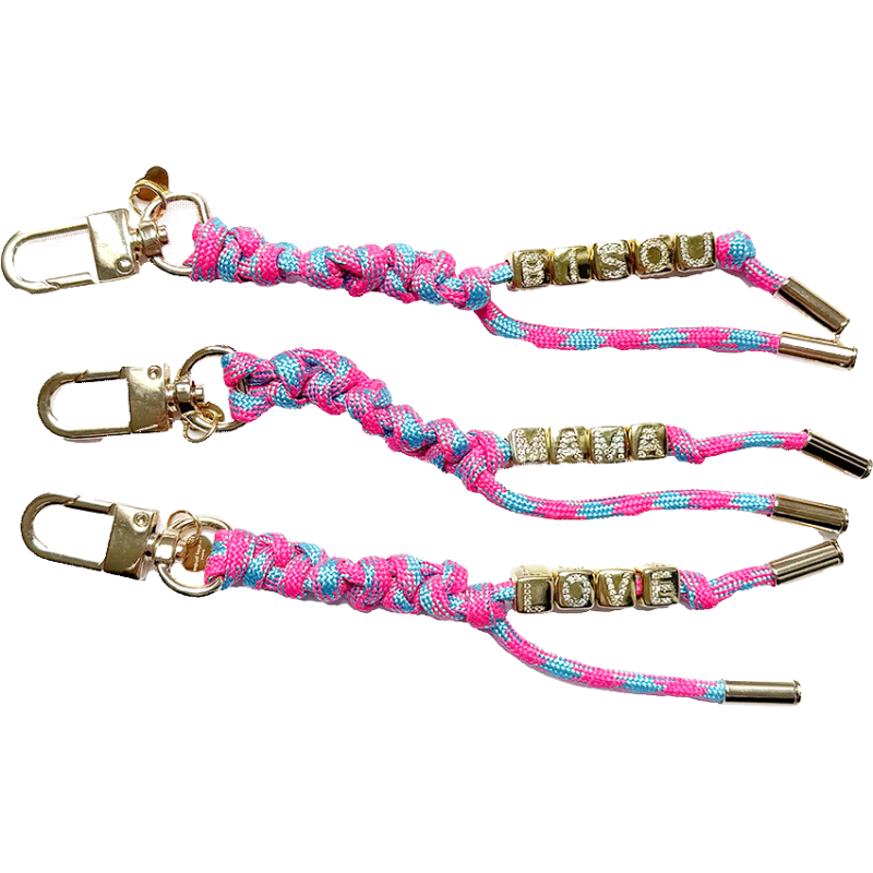 porte cle corde tresse bleu maud fourier