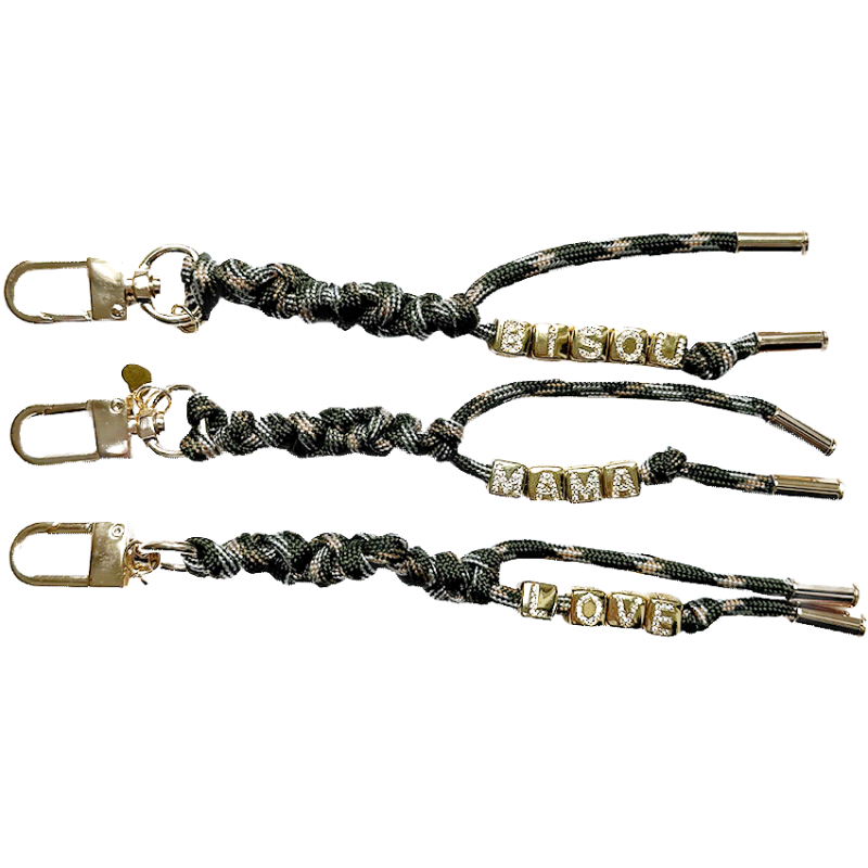 porte cle corde tresse kaki maud fourier