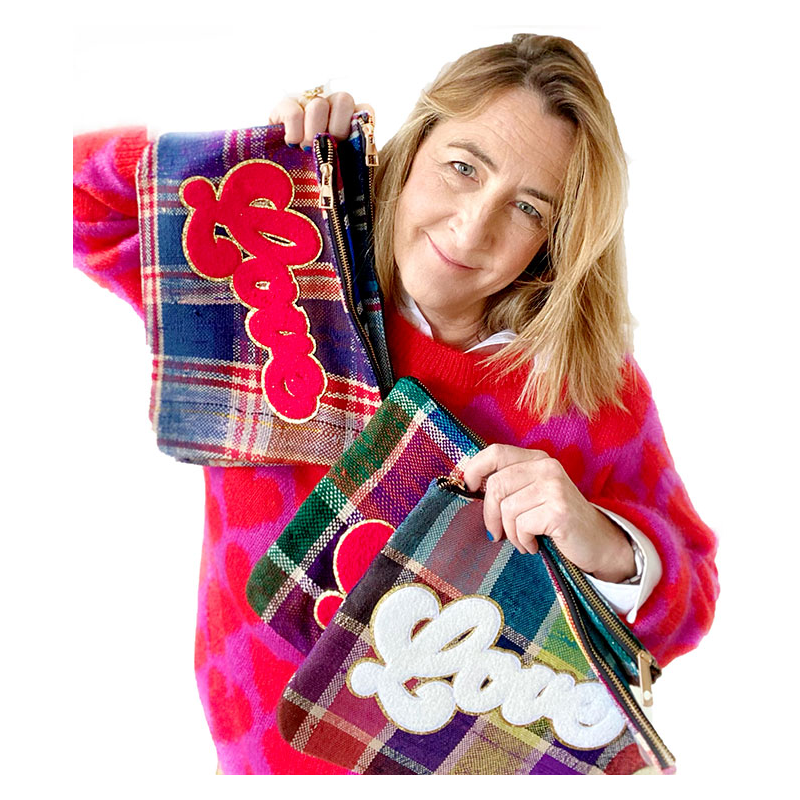 love make up pouch vintage fabric maud fourier