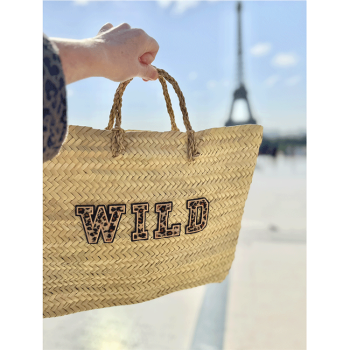 wild leopard straw basket by maud fourier paris