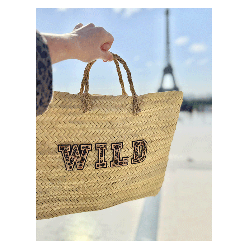 wild leopard straw basket by maud fourier paris