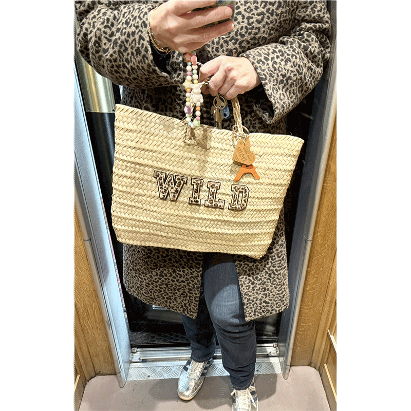 wild leopard straw basket by maud fourier paris