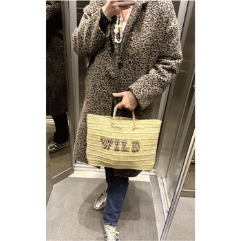 rock leopard straw basket by maud fourier