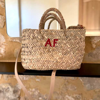 Panier personnalisé initiales Bandol coton vichy - Maud Fourier Paris