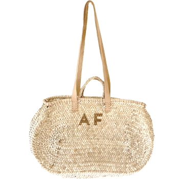 panier osier personnalisable monogram peint