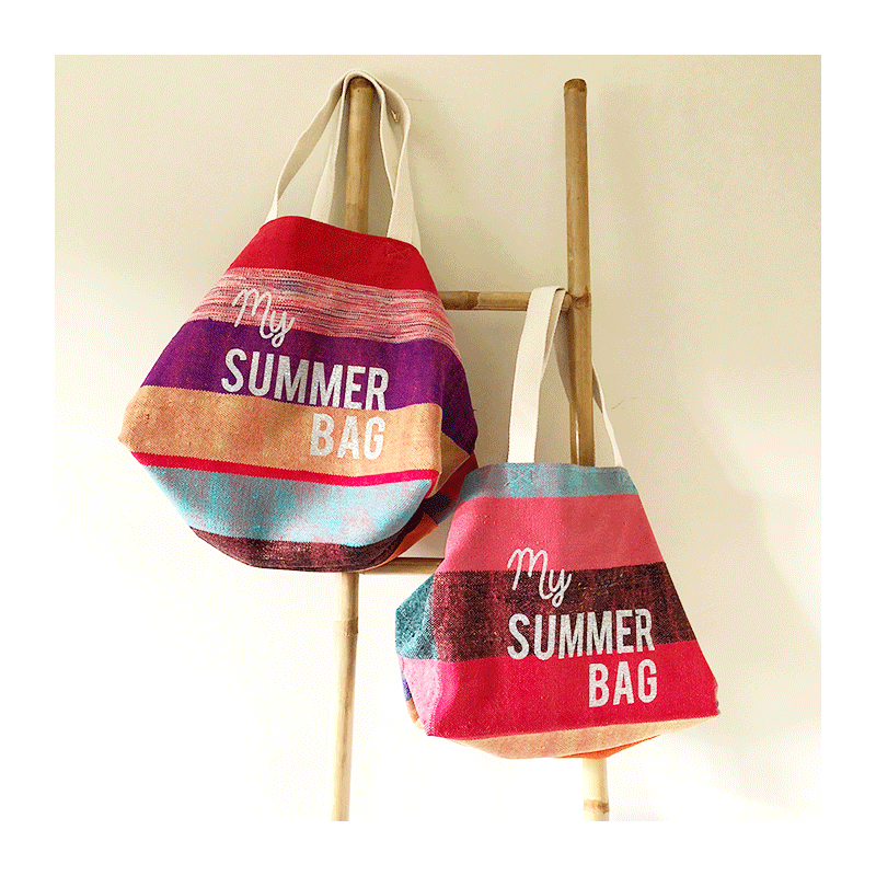 cabas plage tissu recycle my Summer Bag Maud Fourier