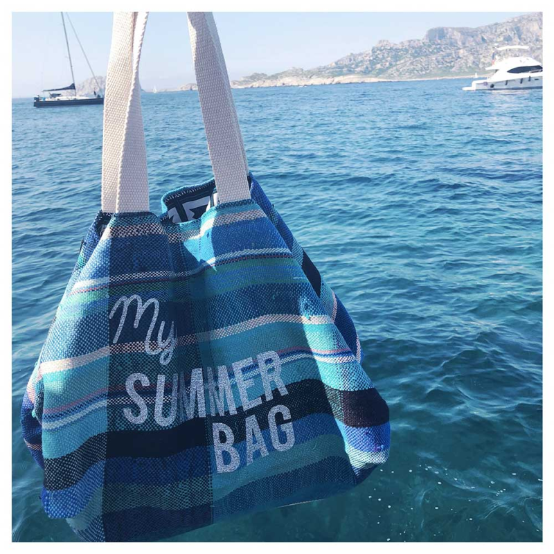 cabas plage tissu recycle personnalise Maud Fourier