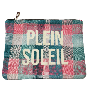 Plein Soleil upcycled beach pouch by Maud Fourier Paris
