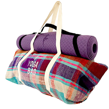 yoga bag upcycled fabric customized by maud fourier paris
