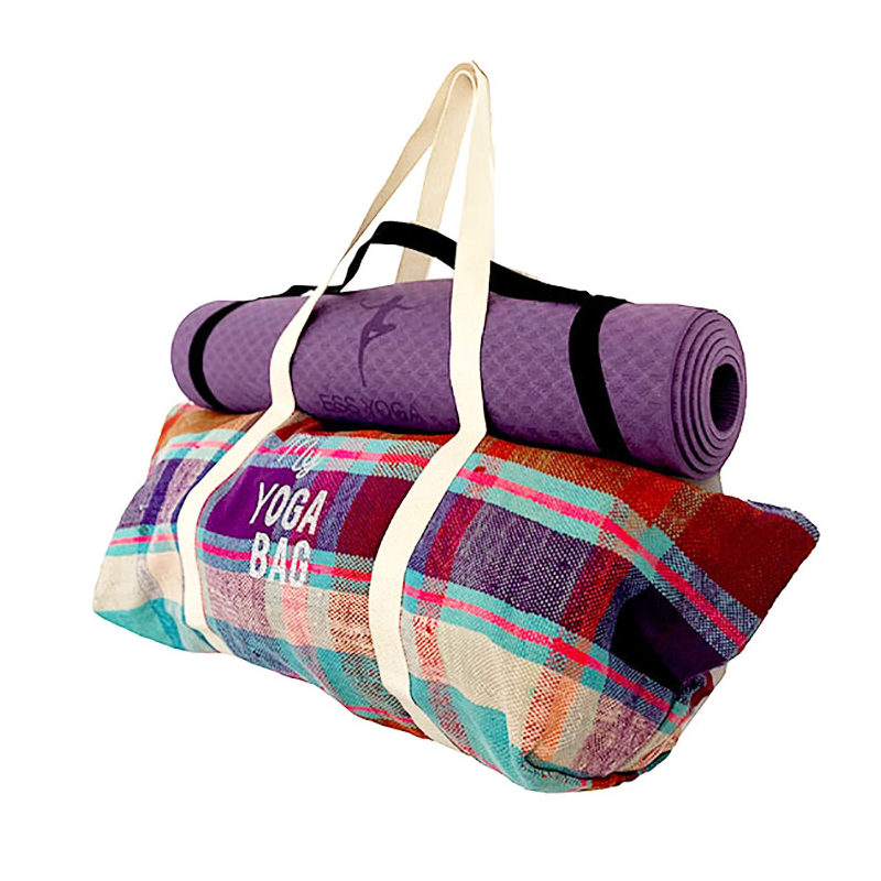 yoga bag upcycled fabric customized by maud fourier paris