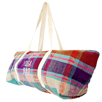 yoga bag made upon upcycled fabric customized by maud fourier paris