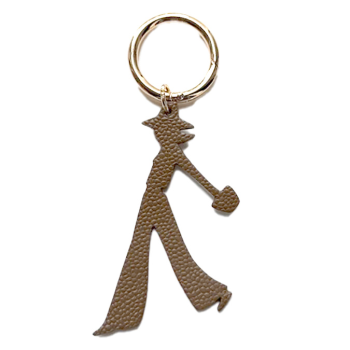 Joséphine double-sided leather charm, upcycled calf, Made in Paris