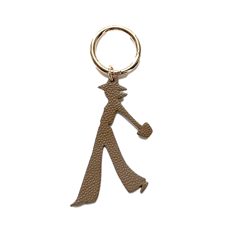 Joséphine double-sided leather charm, upcycled calf, Made in Paris
